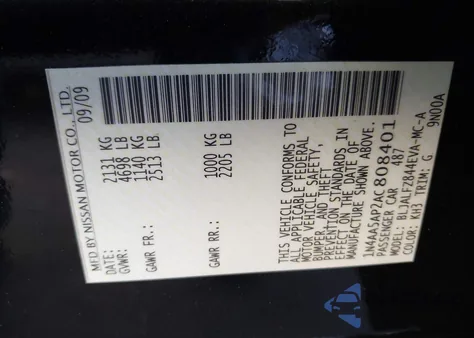 2010 Nissan Maxima 3.5 Sv from USA, damaged, VIN 1N4AA5AP2AC808401